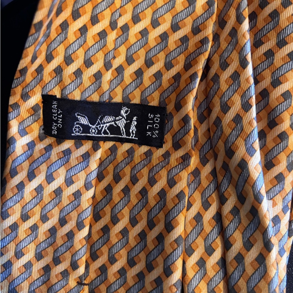 Hermes Silk Geometric Tie